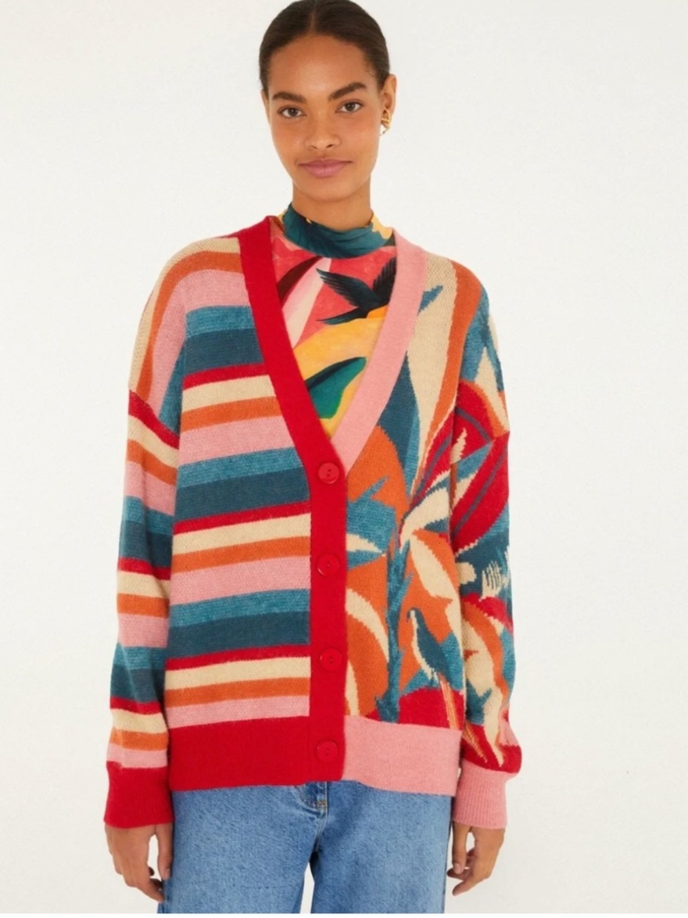 FARM Rio Atlantic Rainforest Knit Cardigan NWT Medium